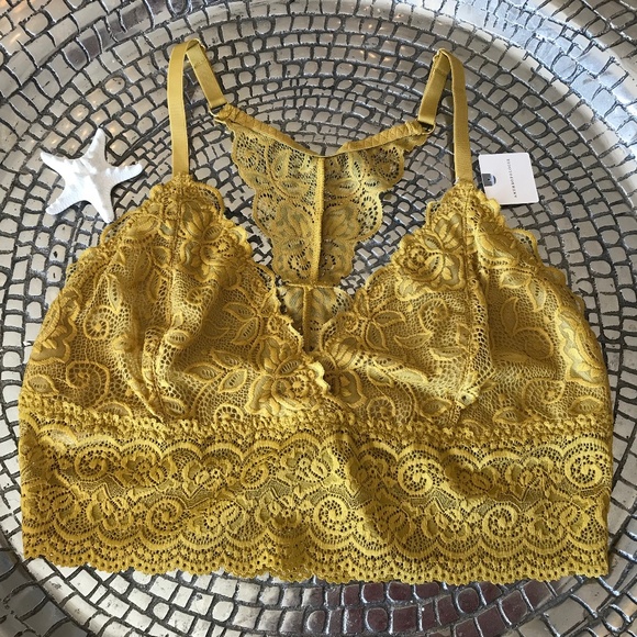 Anthropologie Other - NWT ANTHROPOLOGIE GOLD LACE LOUNGE BRALETTE